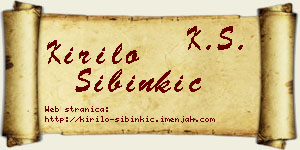 Kirilo Sibinkić vizit kartica